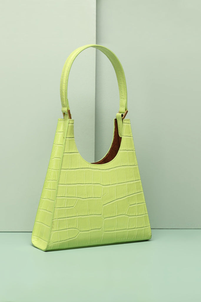 Minimalist Neon Green Baguette Bag
