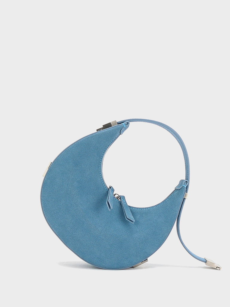 Suede Leather Half Moon Shoulder Bag 90s Crescent Armpit Bag Toni Bag