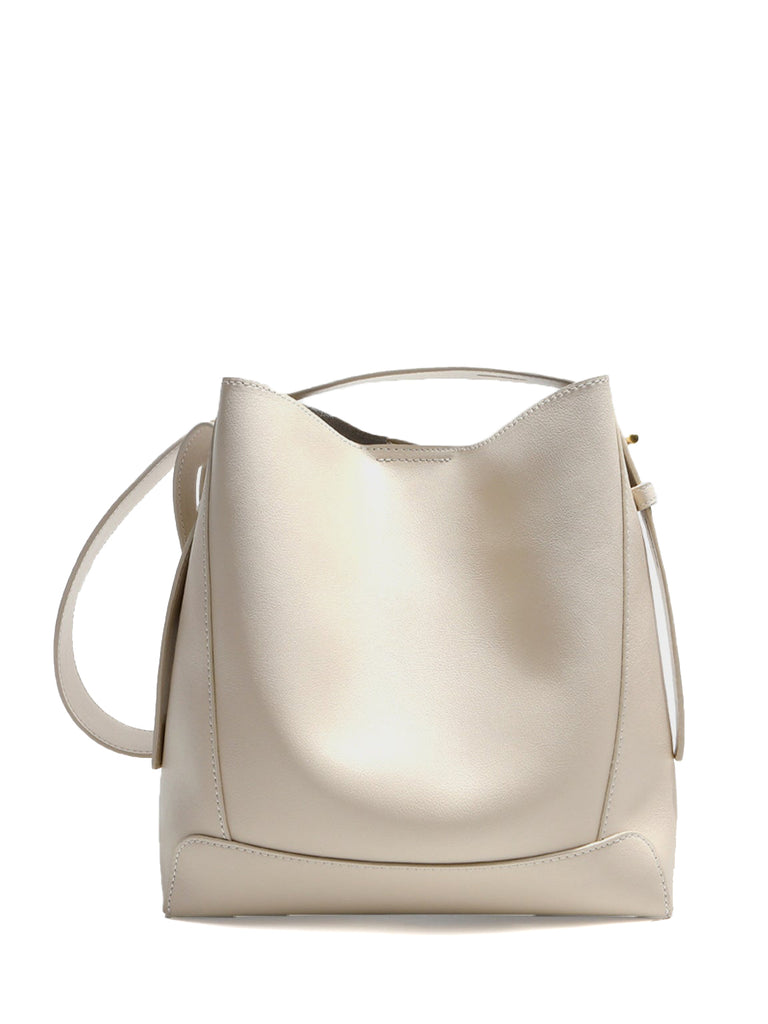 Women's Coffee Retro Leather Shoulder Mini Bucket Bags