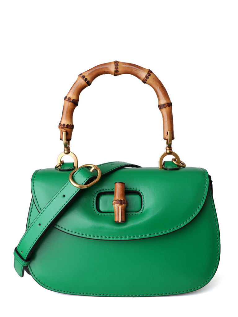 Gucci Bamboo 1947 mini top handle bag in vintage green leather