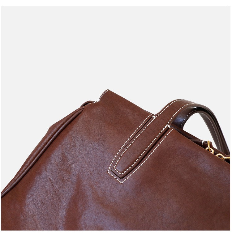 Large Capacity Top Handle Leather Tote Bag