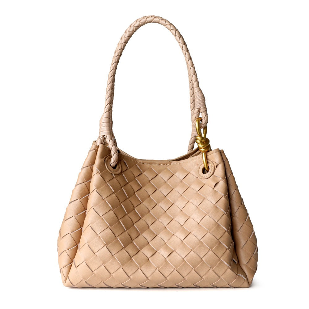 Square Parachute Bag Woven Leather Tote Bag