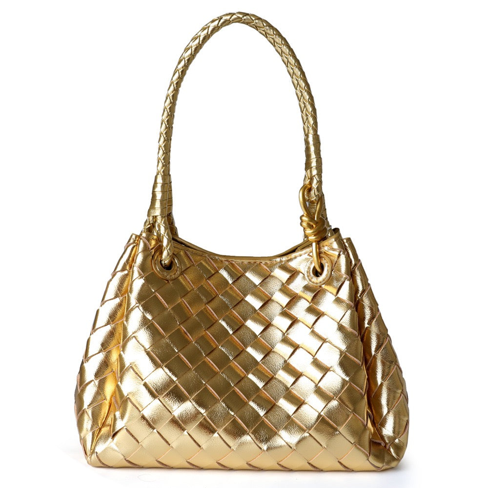 Square Parachute Bag Woven Leather Tote Bag