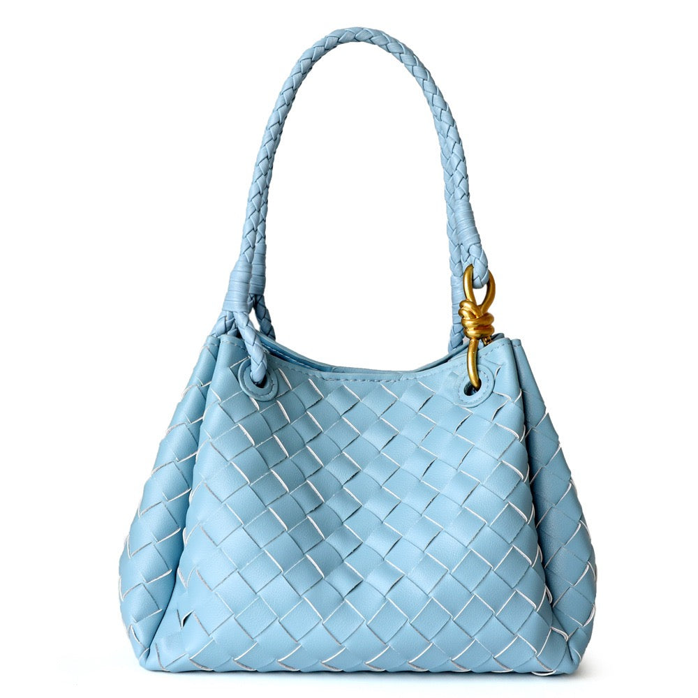 Square Parachute Bag Woven Leather Tote Bag