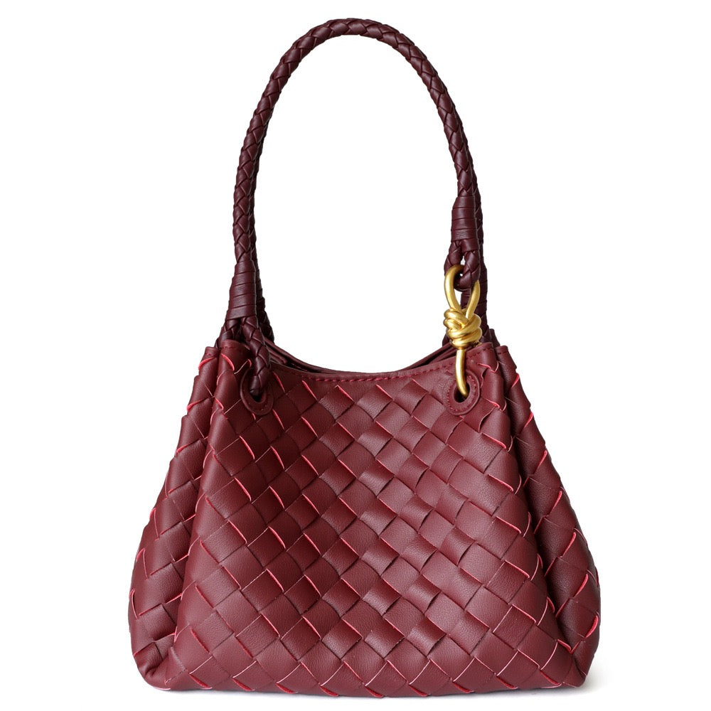 Square Parachute Bag Woven Leather Tote Bag