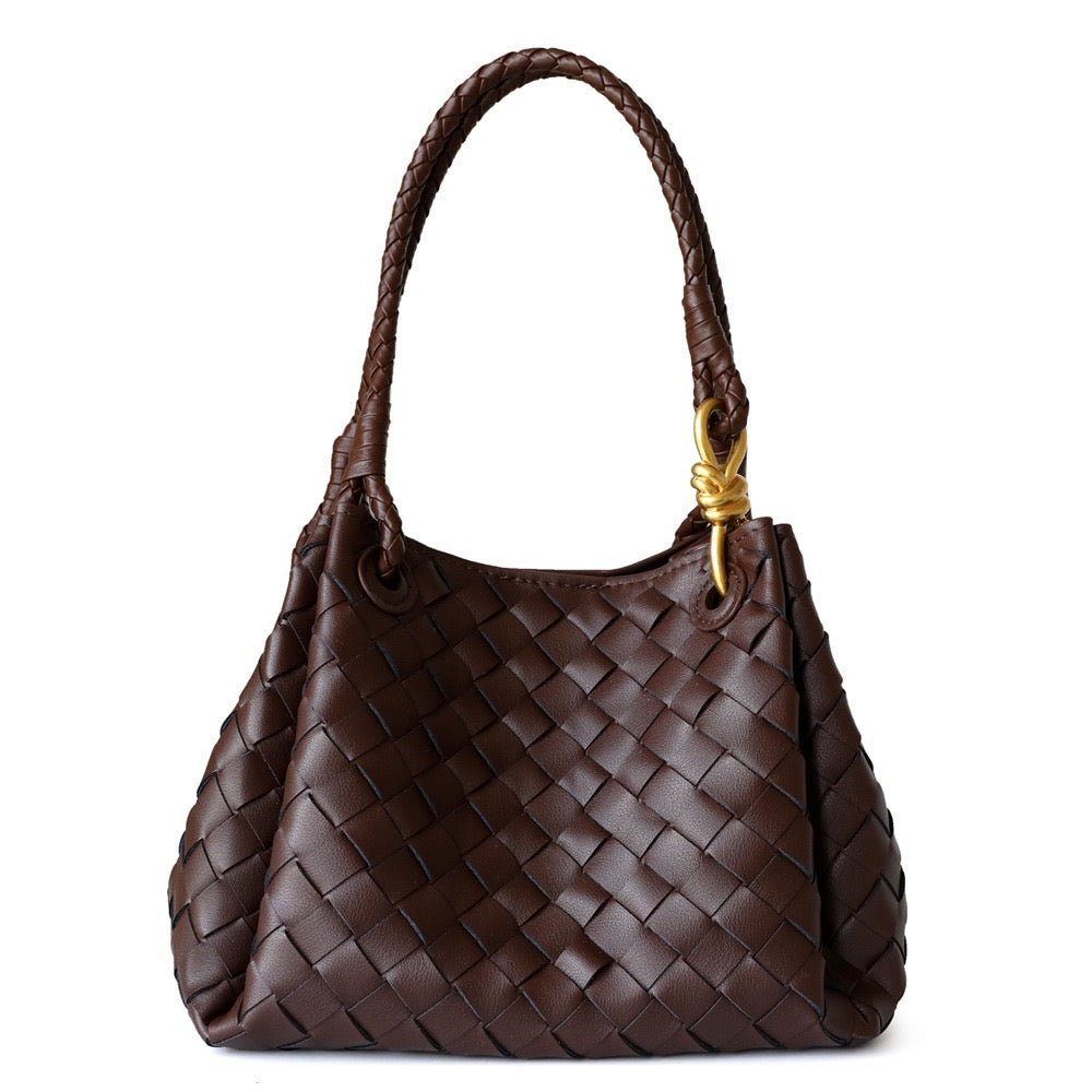 Square Parachute Bag Woven Leather Tote Bag