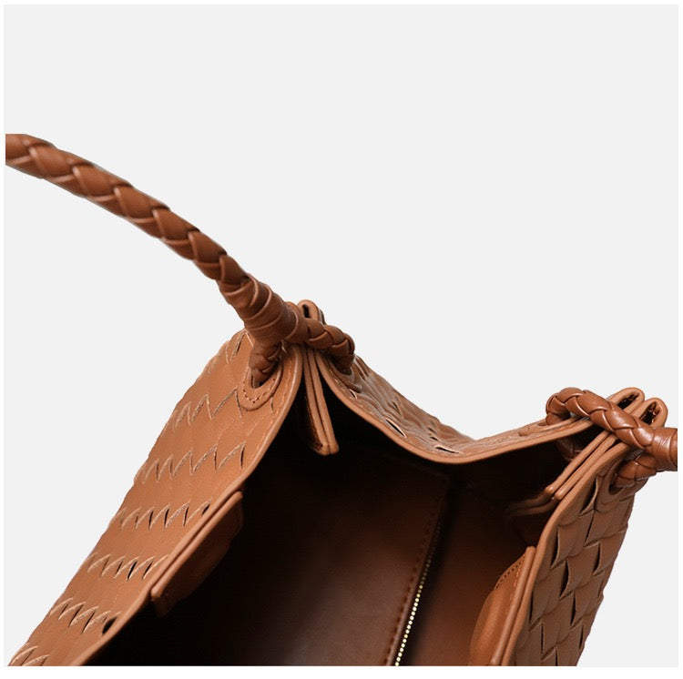 Square Parachute Bag Woven Leather Tote Bag