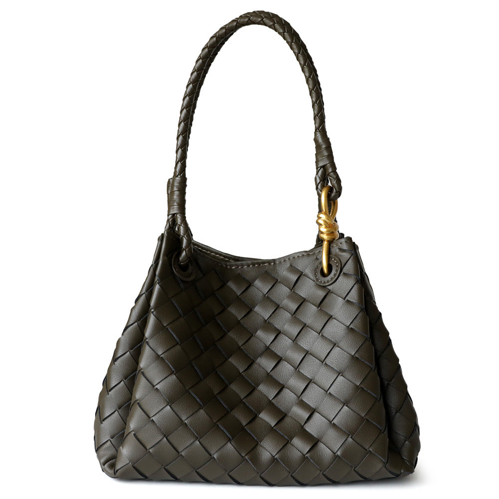 Square Parachute Bag Woven Leather Tote Bag