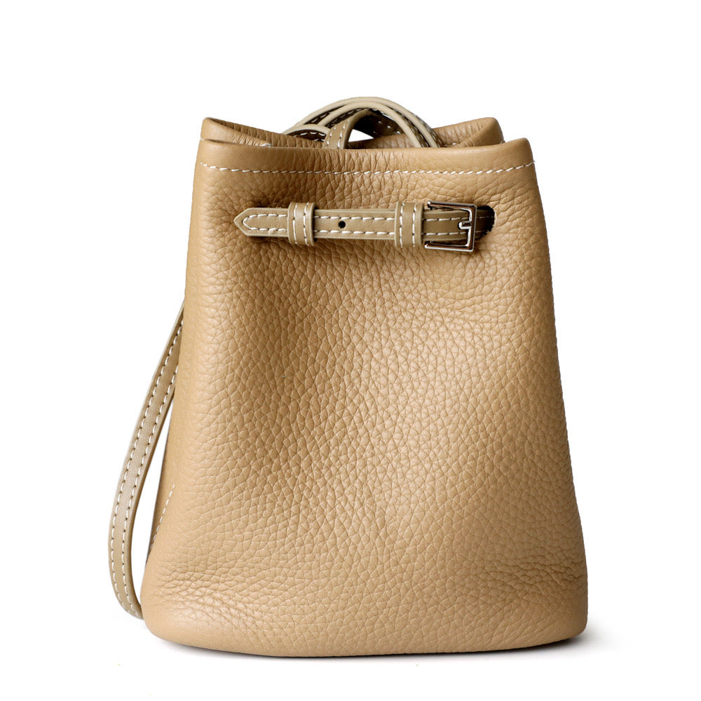 Mini Soft Leather Bucket Bag Crossbody Bag