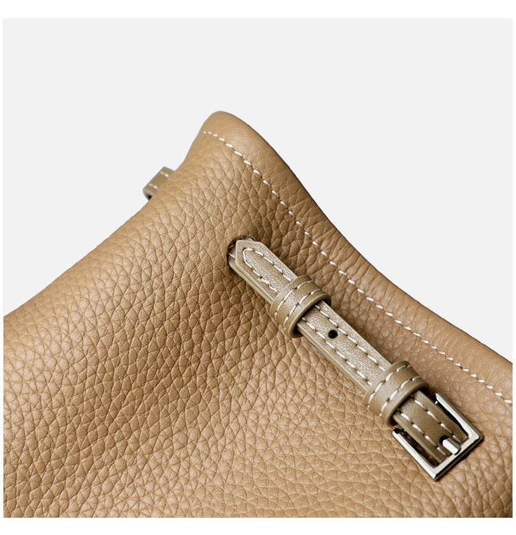 Mini Soft Leather Bucket Bag Crossbody Bag