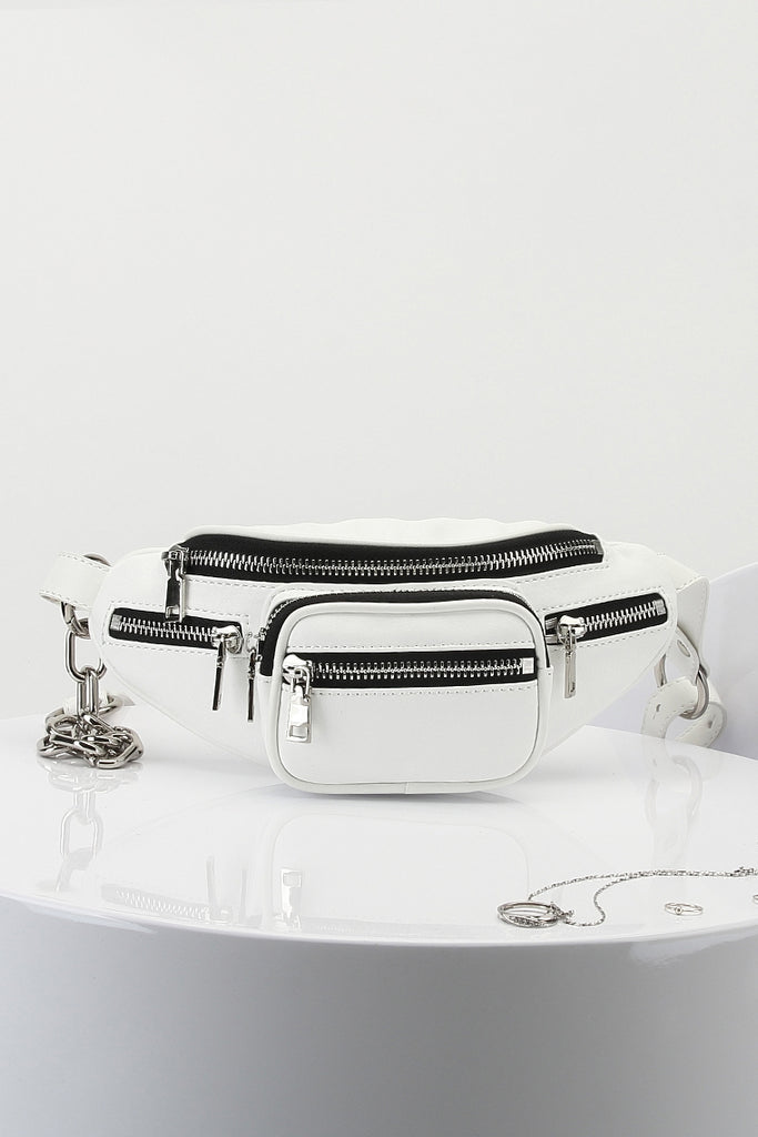 TOPACC Leather Chain Belt Small Bag for Women Crossbody Waist Purse Fa