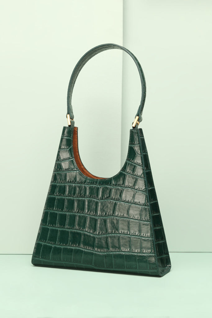 Women's 90s Designer Classic Crocodile Shoulder Handbag One Handle  Minimalist Tote Bag