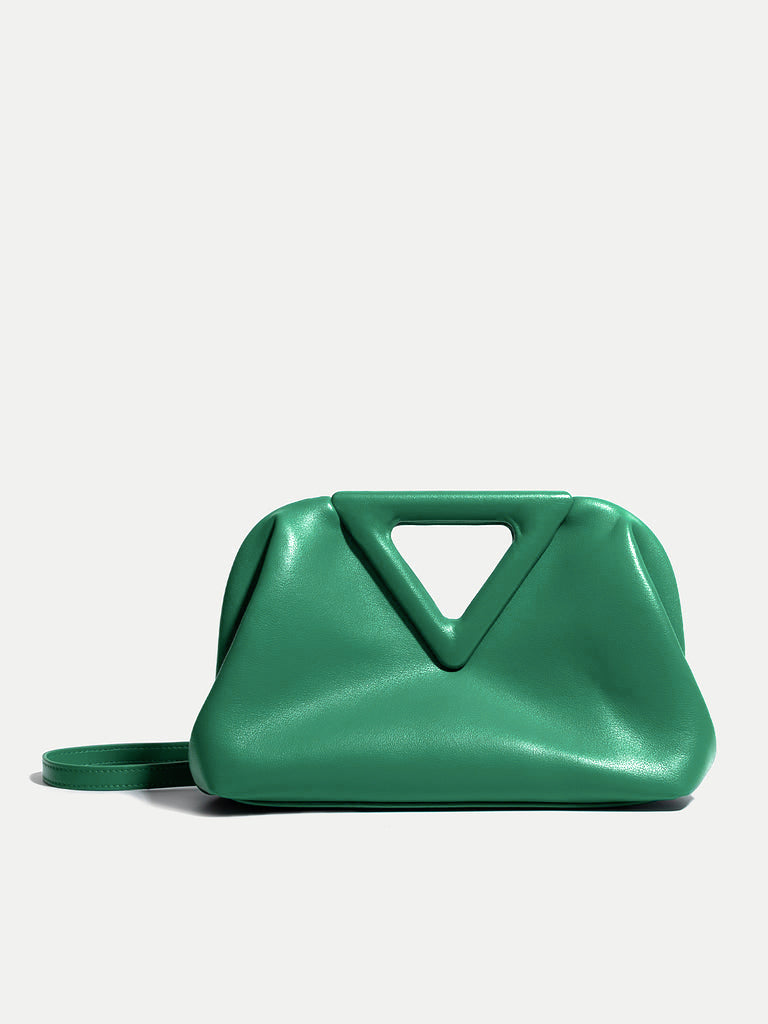 Triangle leather handbag