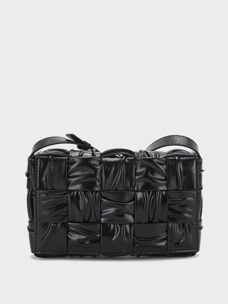 Pleated Cassette Shoulder Bag Woven Pillow Bag - POPBAE