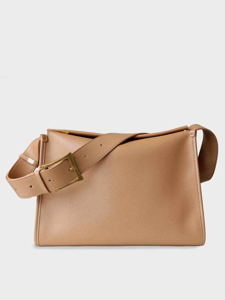 Women's Minimal Soft Leather Shoulder Bag Single Strap Hobo Tote Bag