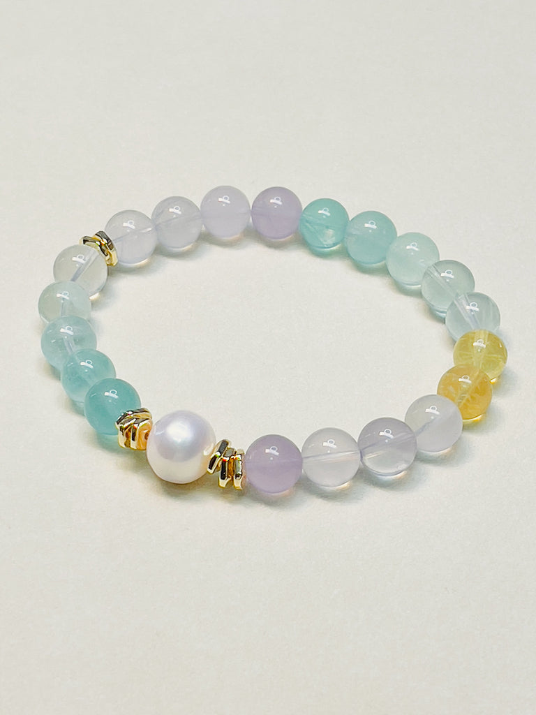 Natural Crystal Fluorite Pearl Bracelet | SAWUBONA - POPBAE