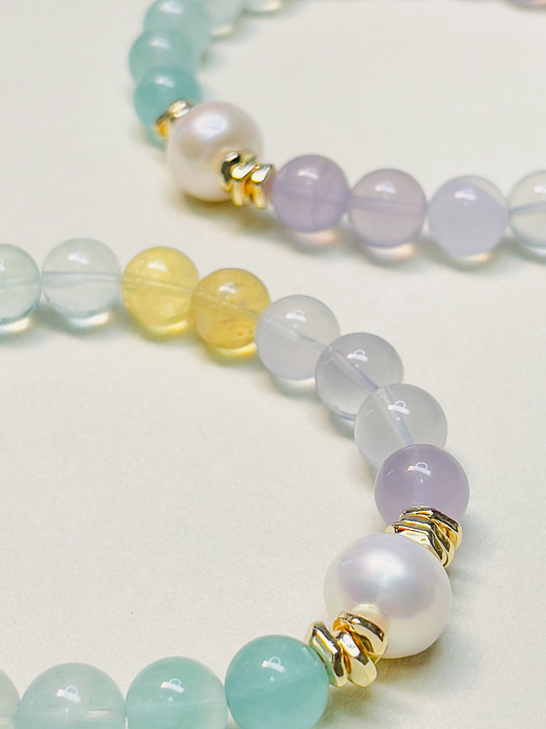 Natural Crystal Fluorite Pearl Bracelet | SAWUBONA - POPBAE