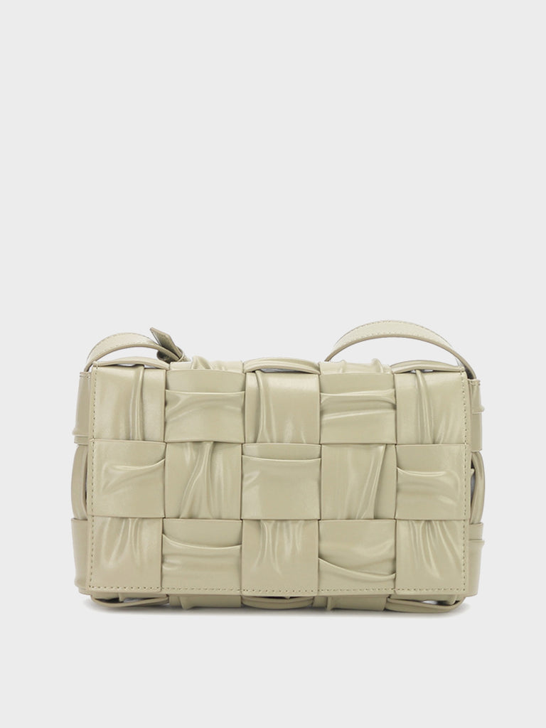 Pleated Cassette Shoulder Bag Woven Pillow Bag - POPBAE